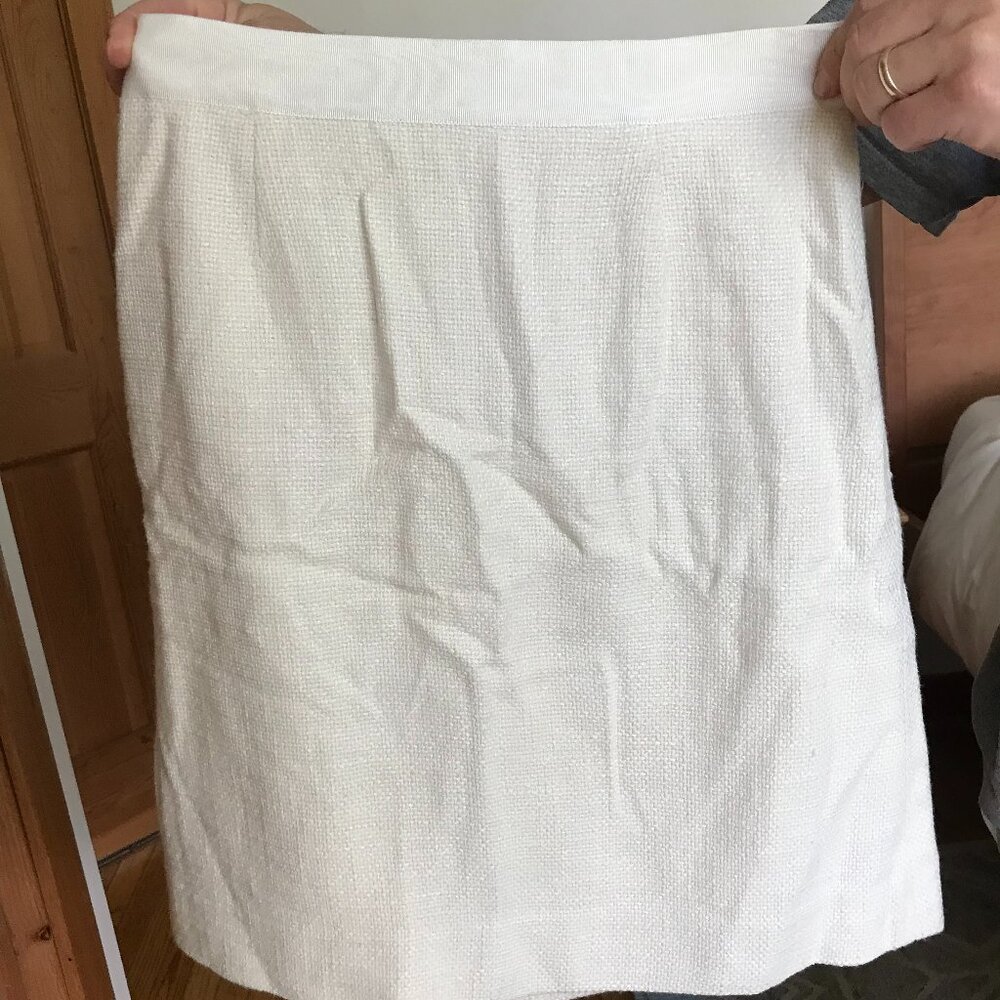 Kate Spade White Skirt The Rules Pencil Cotton Skirt